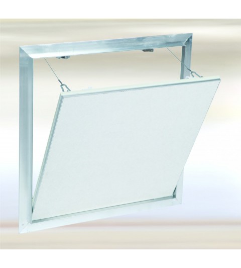 Trappe Système F2 Alu 395x375 mm. Plaque Hydro 12,5 mm Plaque à vis. Large fermeture latérale.